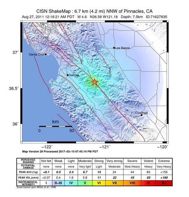 ShakeMap Intensity Thumbnail